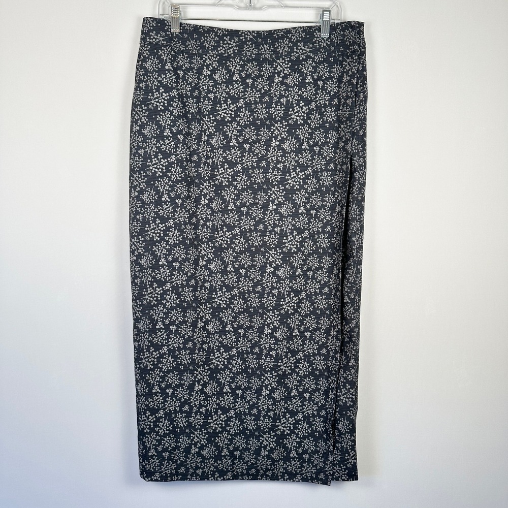 NWT Rip Skirt Hawaii Farmhouse Twigs Black Long Column Womens L Vacation Resort